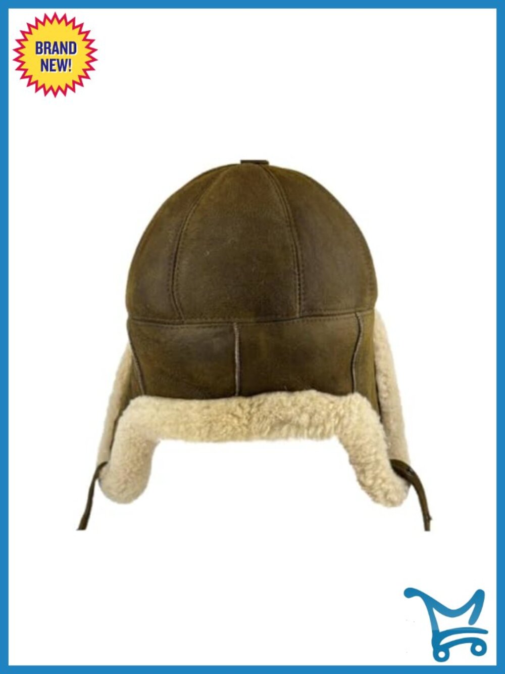 Handmade Sheepskin Leather Trapper Hat with Fur Lined Ear Flaps - Picture 4 of 6